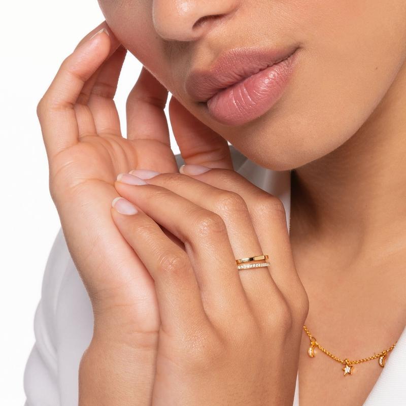 Thomas Sabo Ring double white stones gold
