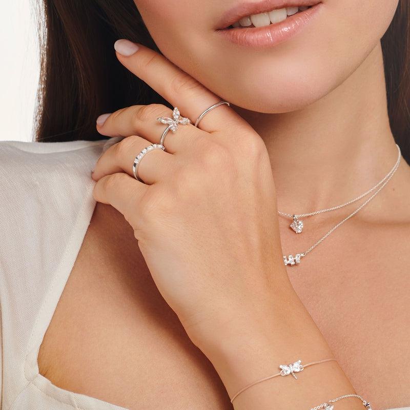 Thomas Sabo Ring white stones, silver