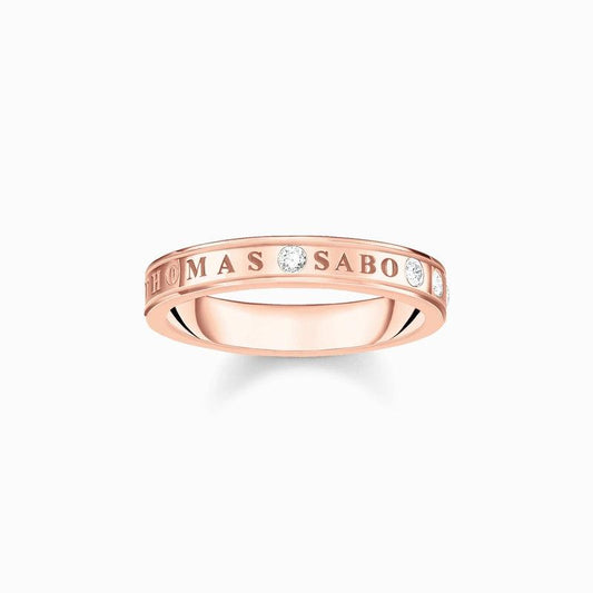 Thomas Sabo Ring with White Stones - Rose Gold Plated