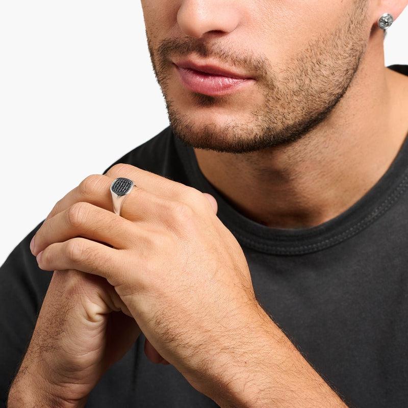 Thomas Sabo Ring with black stones silver