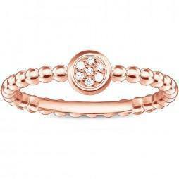 Thomas Sabo Rose Gold Diamond Beaded Band Ring