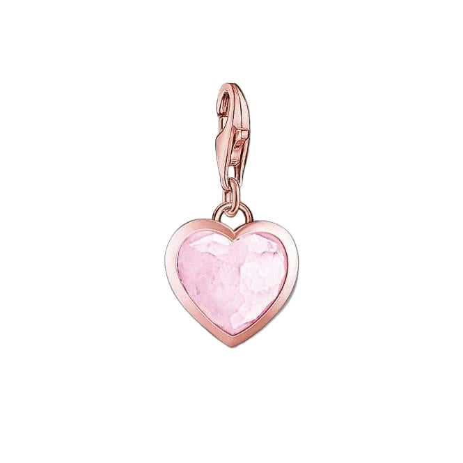 Thomas Sabo Rose Gold Milky Quartz Heart Charm
