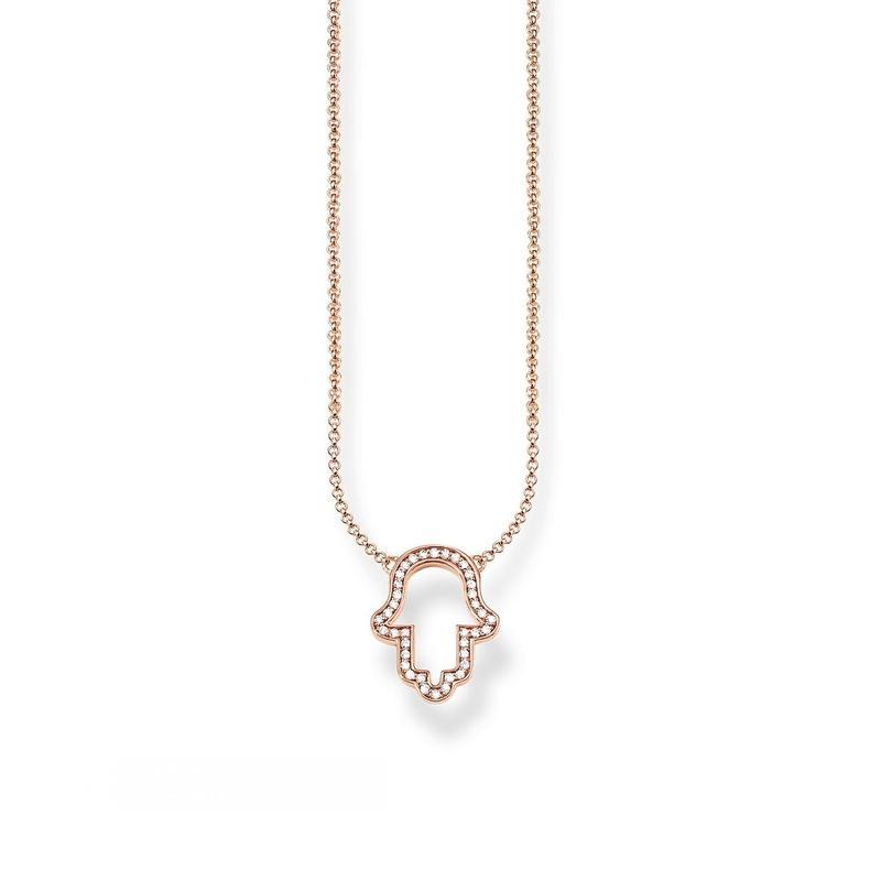 Thomas Sabo Rose Gold Plated Hamsa Hand Necklet