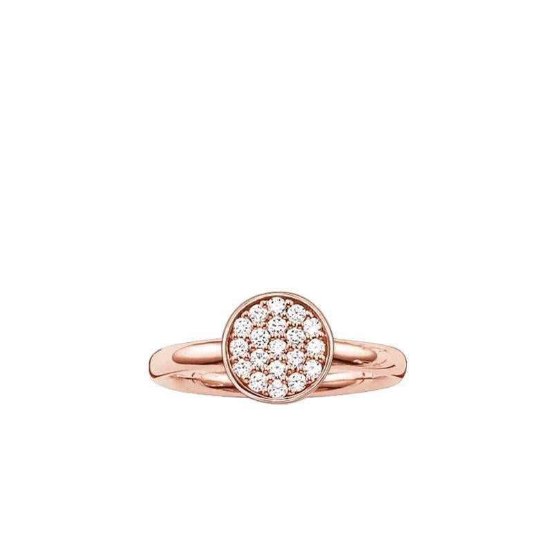 Thomas Sabo Rose Gold Plated Round Pave Ring