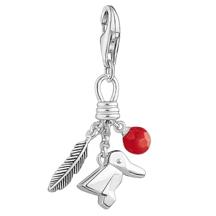 Thomas Sabo Silver Bird Feather Berry Charm