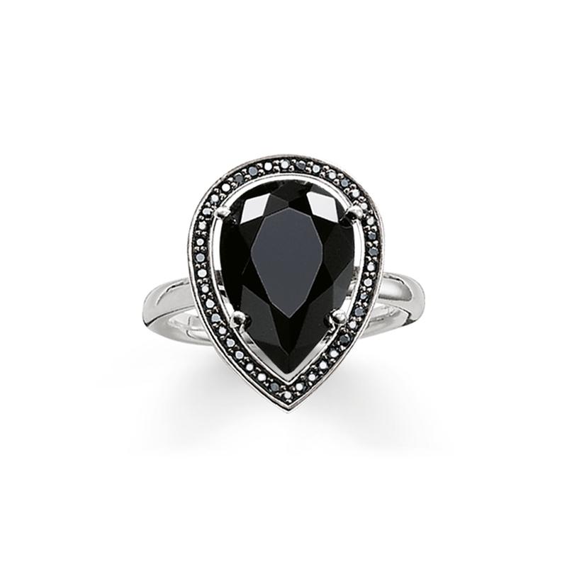 Thomas Sabo Silver & Black Onyx Maharani Ring