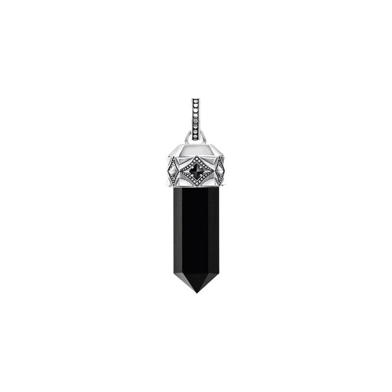 Thomas Sabo Silver Blackened Pendant with Hexagon-cut Black Onyx