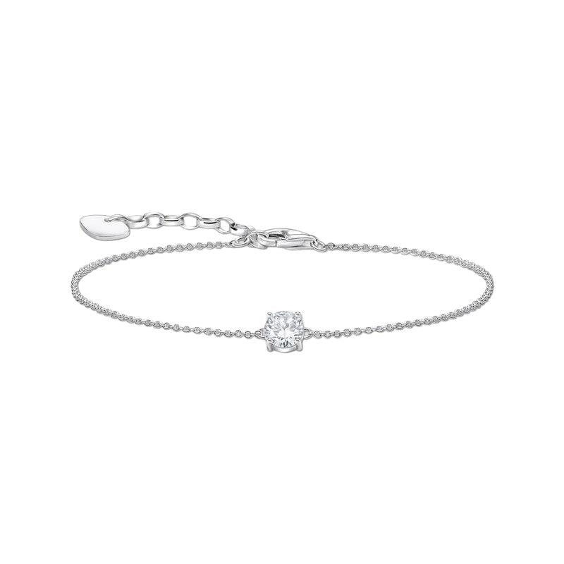 Thomas Sabo Silver Bracelet with Round White Stone