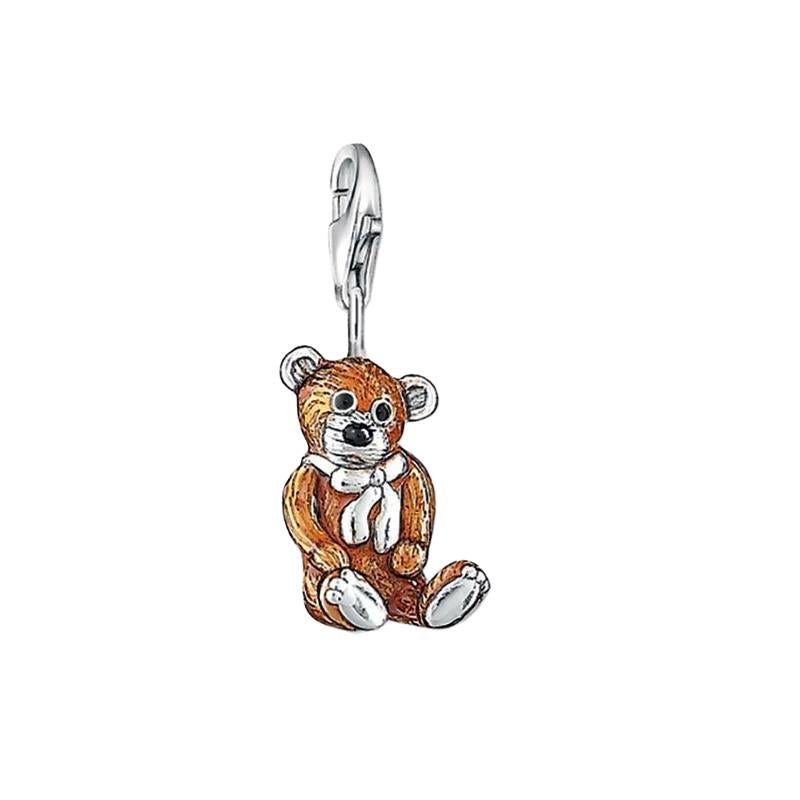 Thomas Sabo Silver Brown Enamel Teddy Bear Charm