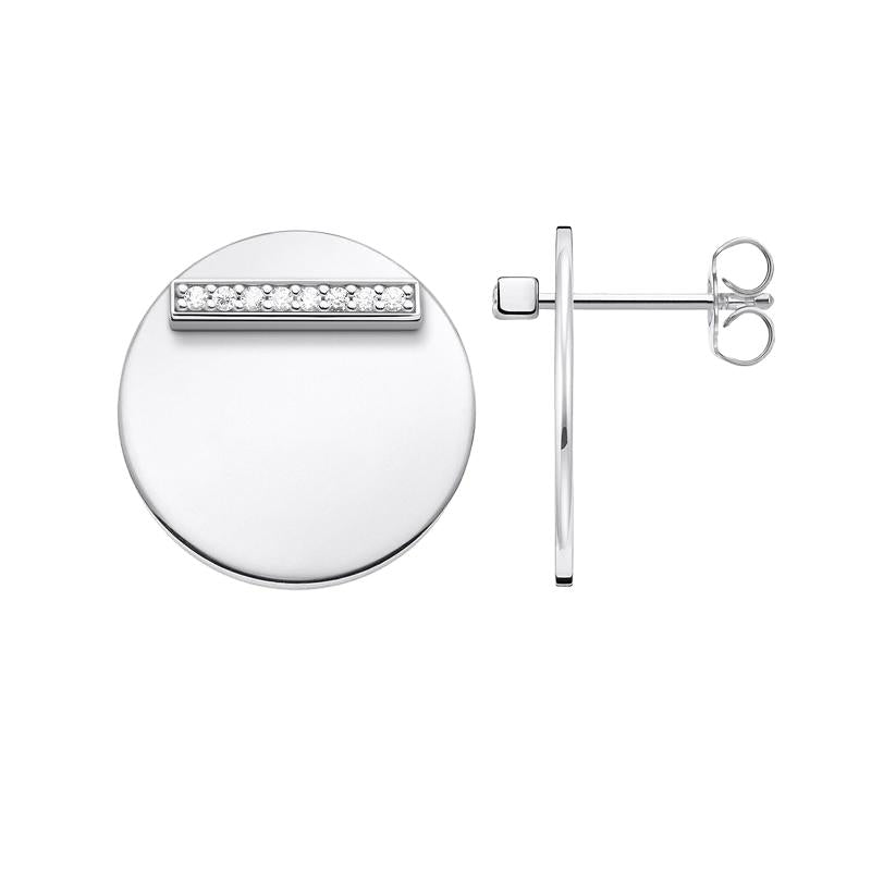 Thomas Sabo Silver CZ Together Disc Stud Earrings