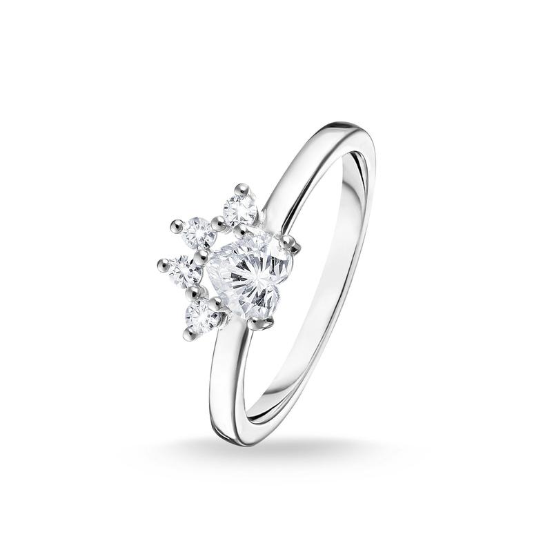 Thomas Sabo Silver Cat Paw Claw Set CZ Ring