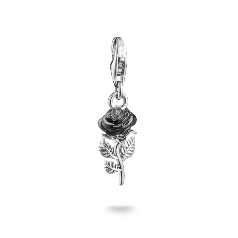Thomas Sabo Silver Charm Pendant Rose Enamel True Romance