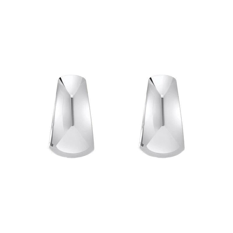 Chunky trapezoidal hoop earrings in polished 925 sterling silver with a lightweight, 90s-inspired design.