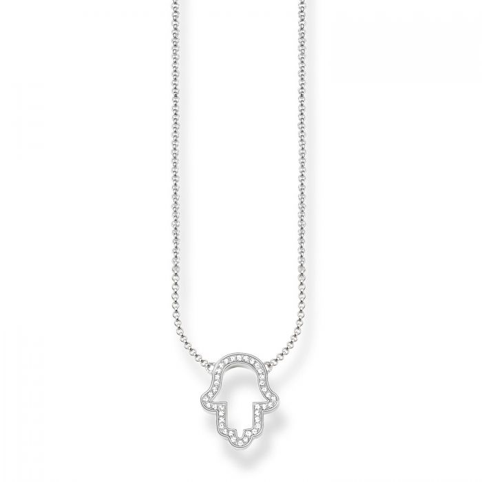 Thomas Sabo Silver Cubic Zirconia Hamsa Hand Necklet