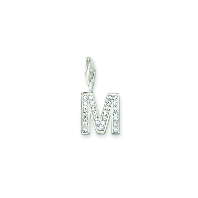 Thomas Sabo Silver Cubic Zirconia Letter M Charm