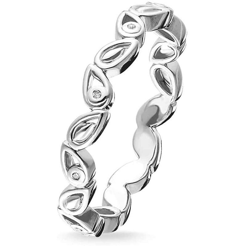 Thomas Sabo Silver Diamond Leaves Ring