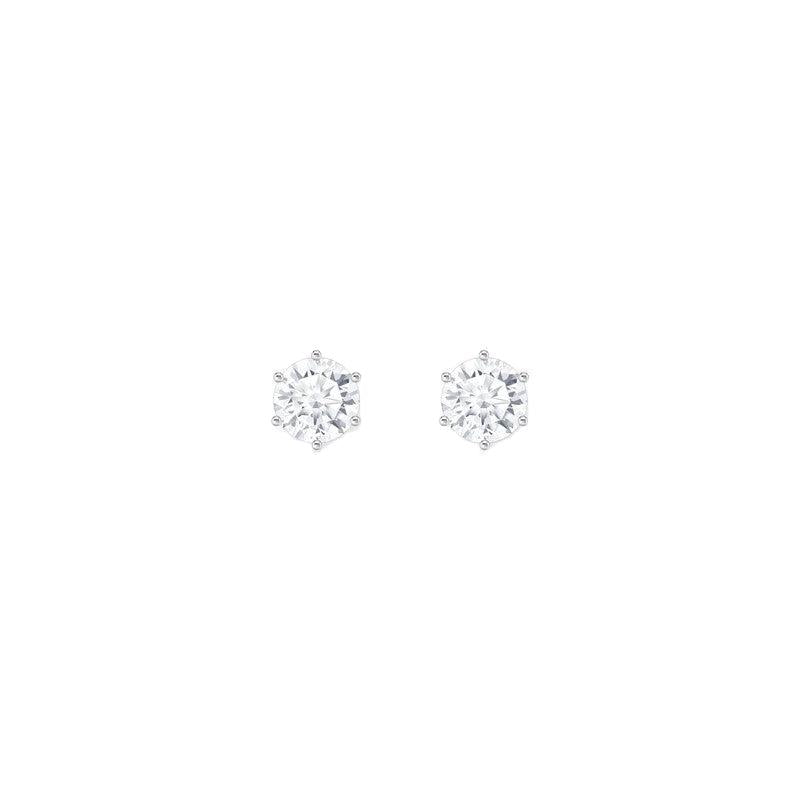 Thomas Sabo Silver Ear Studs with Big, White Zirconia