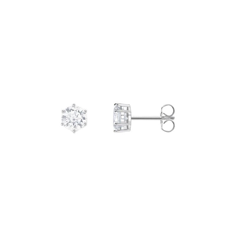 Thomas Sabo Silver Ear Studs with White Zirconia in Brilliant Cut