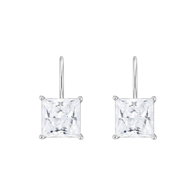 Thomas Sabo Silver Earrings with Square Pendant and White Zirconia
