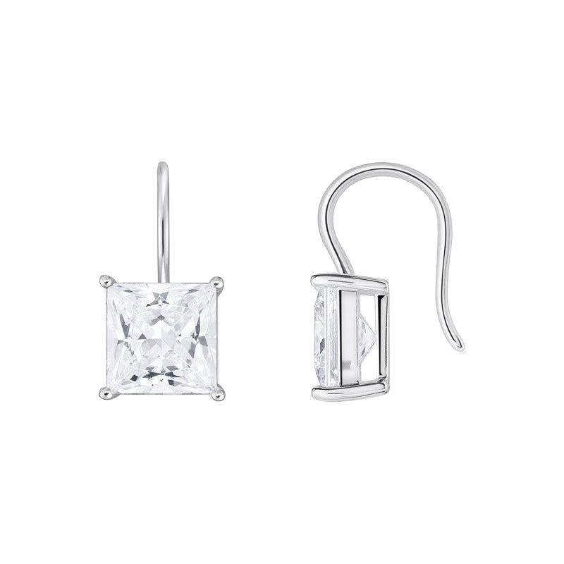 Thomas Sabo Silver Earrings with Square Pendant and White Zirconia
