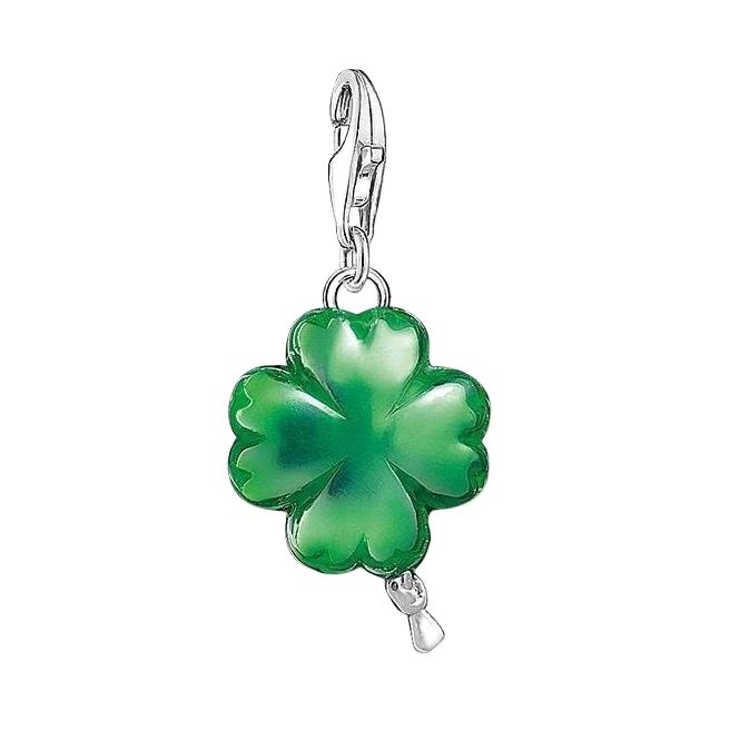 Thomas Sabo Silver Green Balloon Cloverleaf Charm
