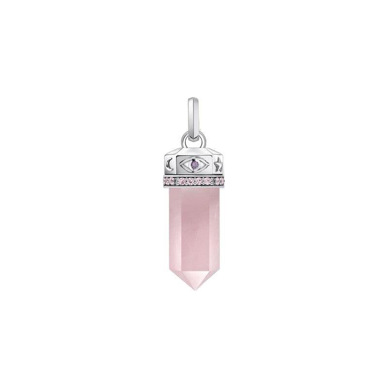 Thomas Sabo Silver Hexagonal Pendant with Rose Quartz