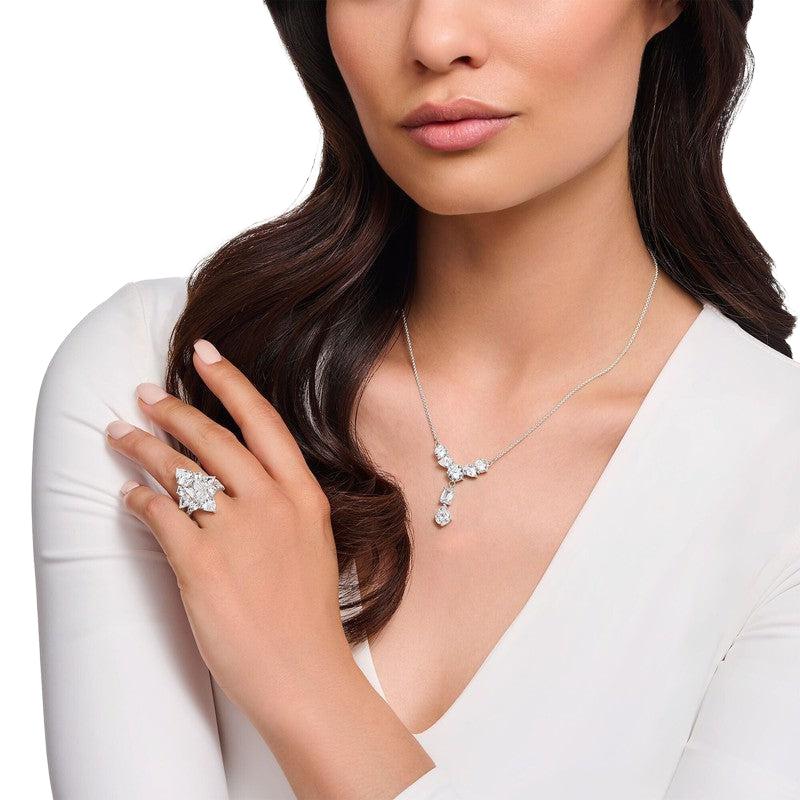 Thomas Sabo Silver Necklace in Y-shape with White Zirconia Stones