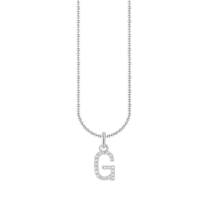 Thomas Sabo Silver Necklace with Letter G & White Stones