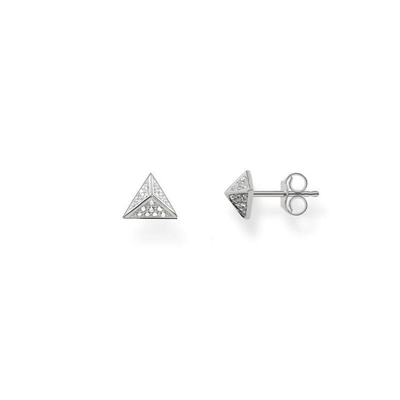 Thomas Sabo Silver Pave Pyramid Stud Earrings