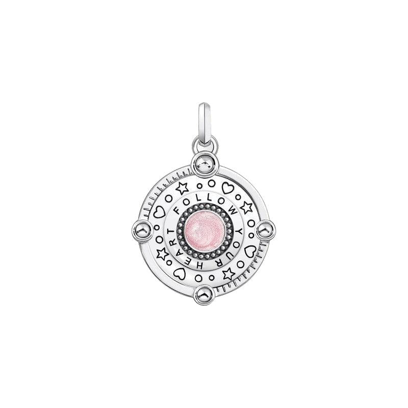 Thomas Sabo Silver Pendant with Pinkish Cold Enamel and Cosmic Details