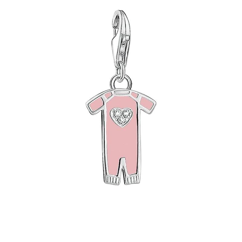 Thomas Sabo Silver Pink Baby Grow Charm