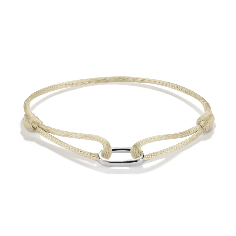 Thomas Sabo Silver Textile Bracelet Beige Connect
