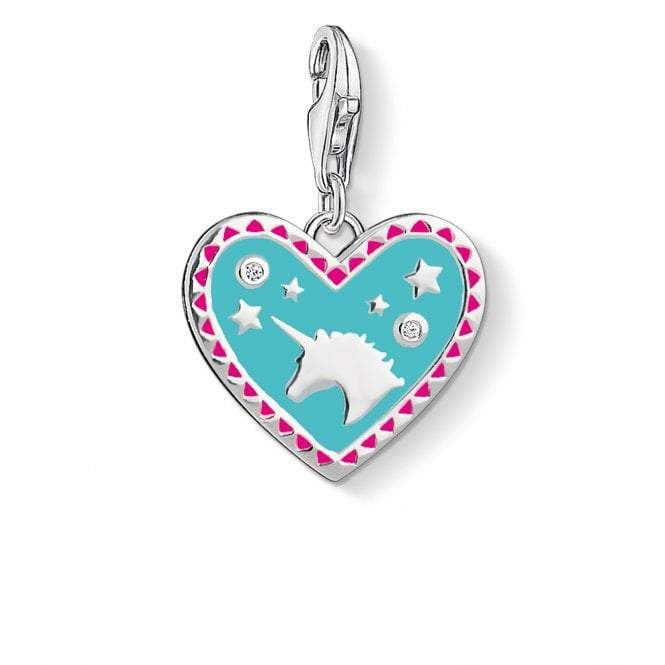 Thomas Sabo Silver Zirconia Turquoise Unicorn Charm