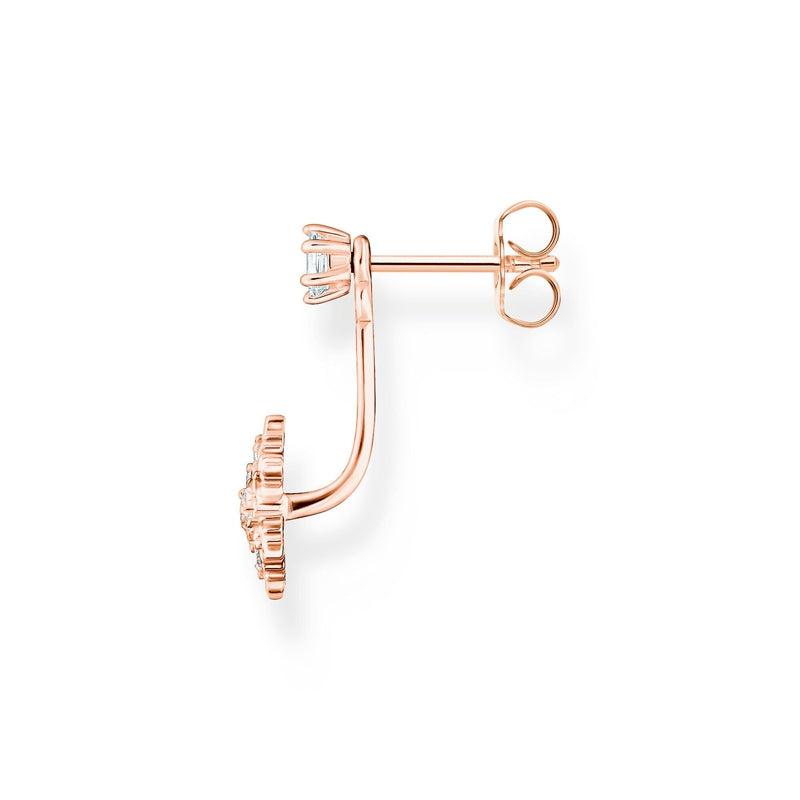 Thomas Sabo Single Ear Stud Snowflake With White Stones Rose Gold