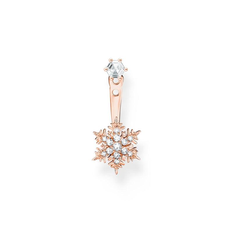 Thomas Sabo Single Ear Stud Snowflake With White Stones Rose Gold