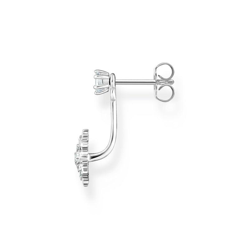 Thomas Sabo Single Ear Stud Snowflake With White Stones Silver