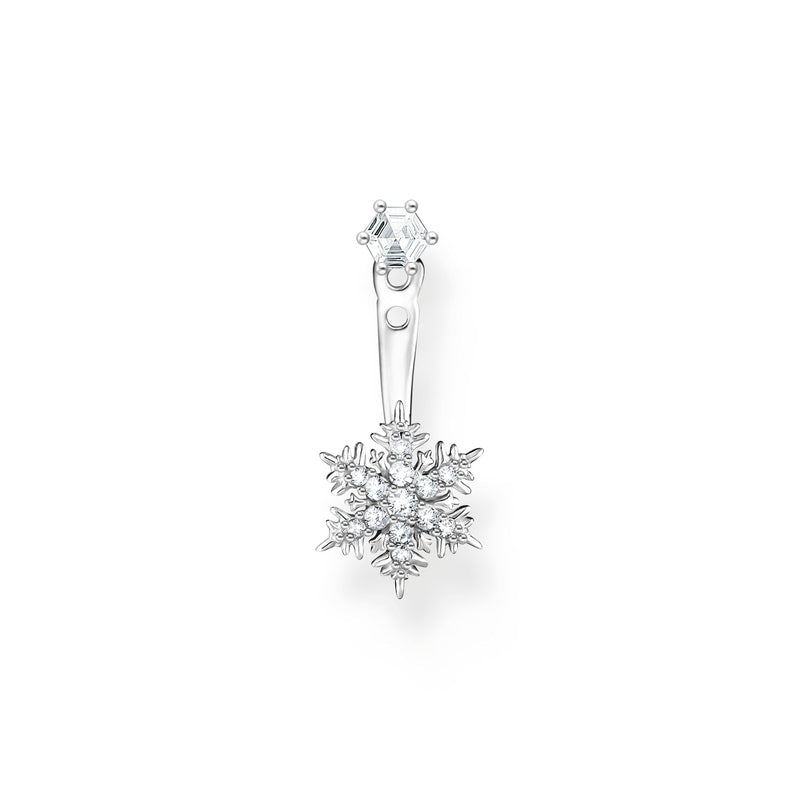 Thomas Sabo Single Ear Stud Snowflake With White Stones Silver