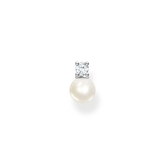Thomas Sabo Single ear stud pearl with white stone silver