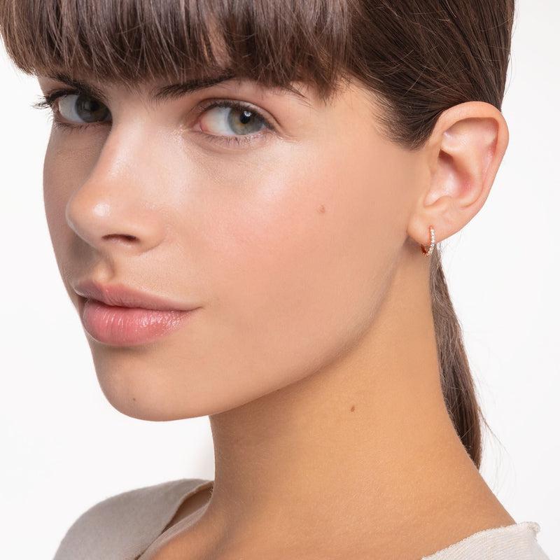 Thomas Sabo Single hoop earring white Stones rose gold