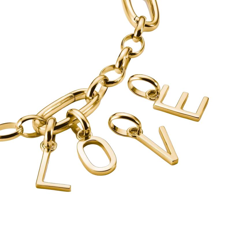 Thomas Sabo Sparkling 18k Gold Plated Letter E Connect Charm