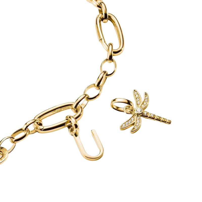 Thomas Sabo Sparkling 18k Gold Plated Letter U Connect Charm