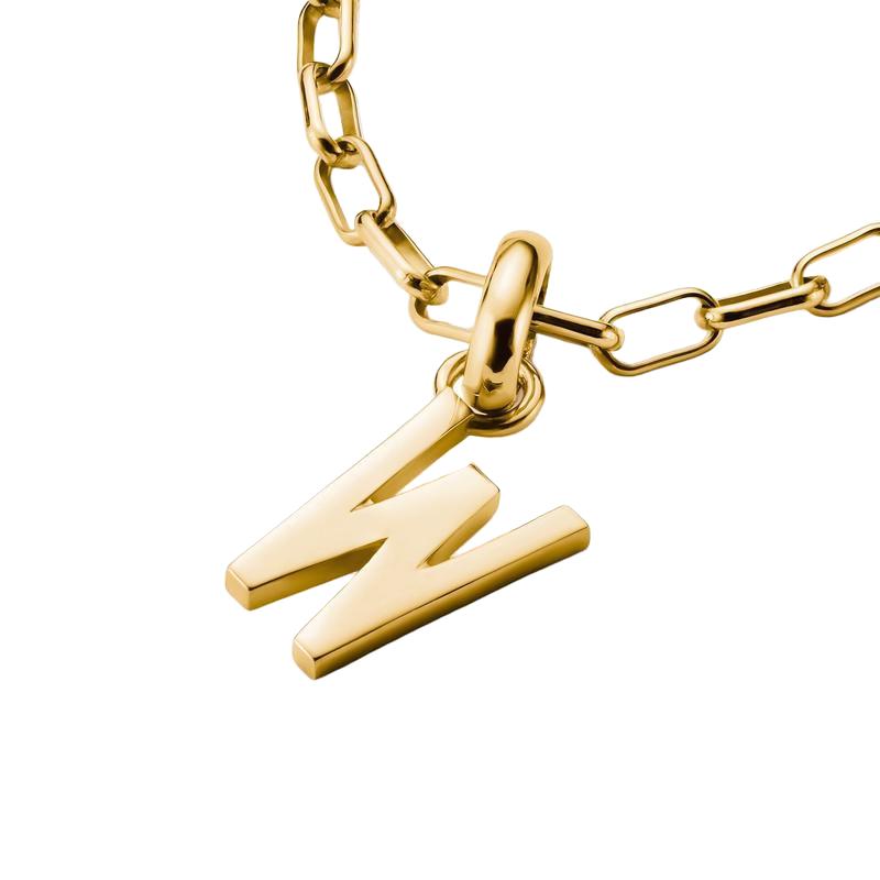 Thomas Sabo Sparkling 18k Gold Plated Letter W Connect Charm