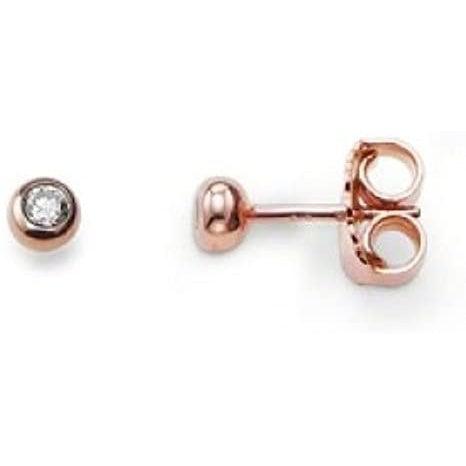 Thomas Sabo Sterling Rose Gold Plated Clear CZ Small Round Studs
