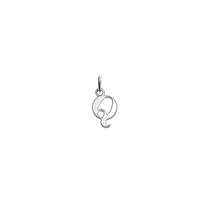 Elegant Thomas Sabo letter Q pendant charm crafted in polished sterling silver with a delicate, minimalist design.