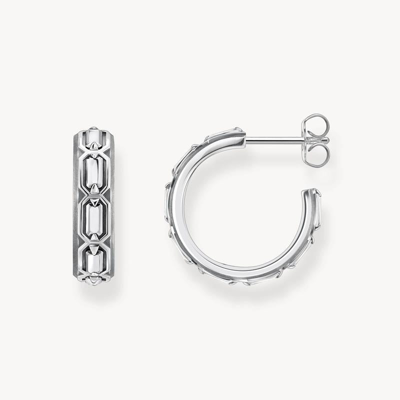 Thomas Sabo Striking Blackened Silver Hoop Earrings