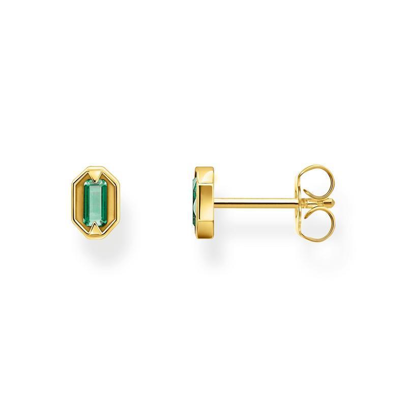 Thomas Sabo Stud Earrings with Green Stones