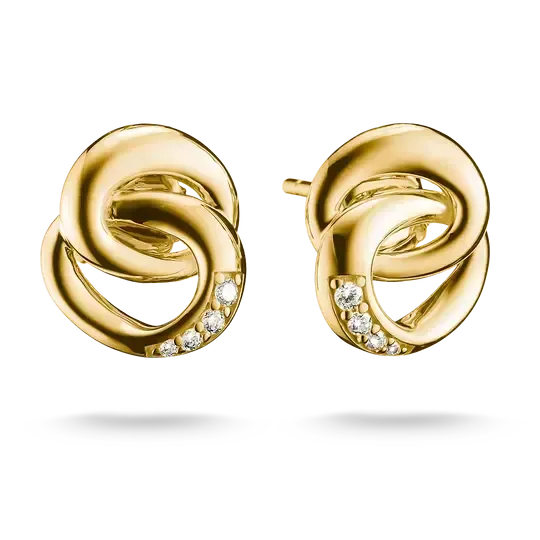 Thomas Sabo Together 18k Gold Plated Ear Studs with White Zirconia