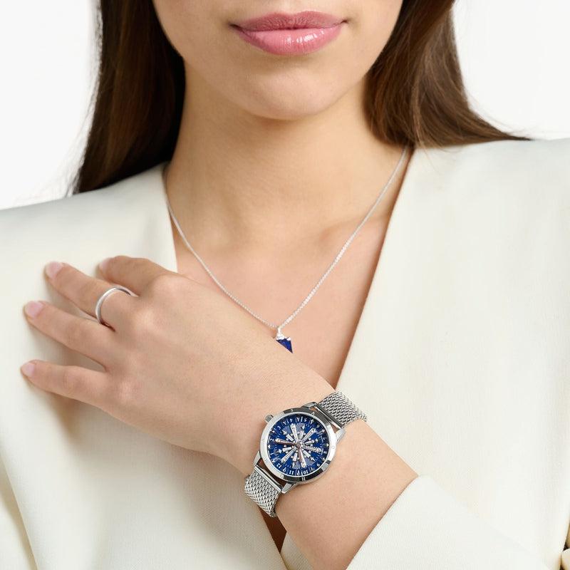 Thomas Sabo Women’S Watch Snowflakes In 3D Optics Blue And Silver