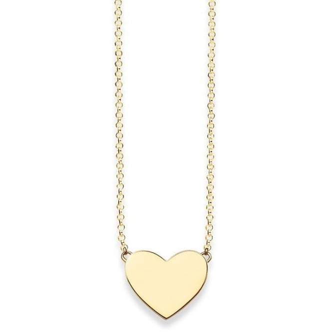 Thomas Sabo Yellow Gold Engravable Heart Necklace