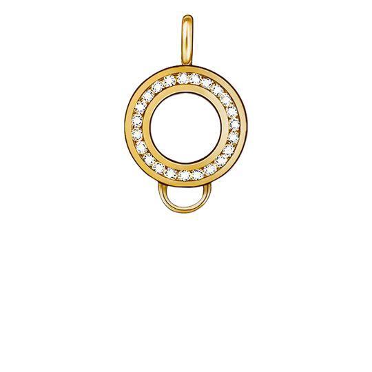 Thomas Sabo Yellow Gold Round CZ Channel Set Charm Carrier